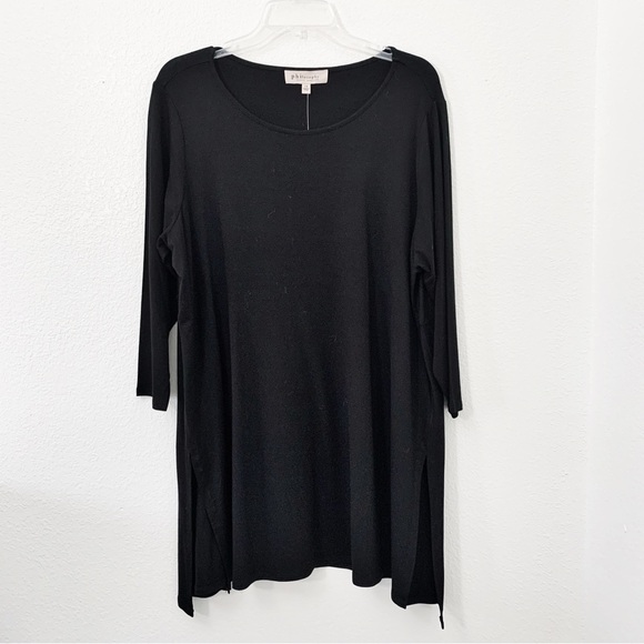 Philosophy Women's Black 3/4 Sleeve Top/Tunic ~ 1X - Picture 2 of 7